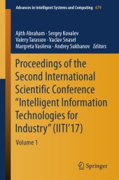 book Proceedings of the Second International Scientific Conference "Intelligent Information Technologies for Industry" (IITI'17). Volume 1