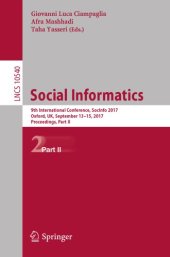 book Social informatics : 9th International Conference, SocInfo 2017, Oxford, UK, September 13-15, 2017, Proceedings. Part II