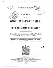 book Report on the natives of South-West Africa and their treatment by Germany