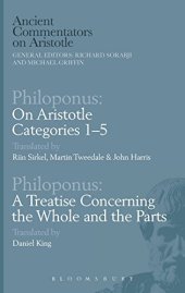 book On Aristotle Categories 1–5; A Treatise Concerning the Whole and the Parts