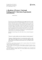 book A realism of Protest: Christopj Schlingensief’s Television Experiments