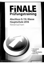 book Finale Prüfungstraining Mathematik Abschluss 9./10. Klasse Hauptschule 2016 mit Lösungsheft Niedersachsen