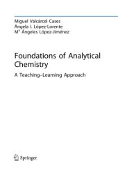 book Foundations of Analytical Chemistry. A Teaching–Learning Approach