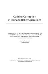 book Curbing corruption in Tsunami relief operations : proceedings of the Jakarta expert meeting organized by the ADB/OECD Anti-Corruption Initiative for Asia and the Pacific and Transparency International, and hosted by the Government of Indonesia, Jakarta, I