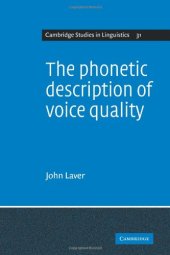 book The Phonetic Description of Voice Quality