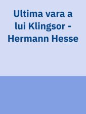 book Ultima vara a lui Klingsor