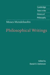 book Moses Mendelssohn: Philosophical Writings