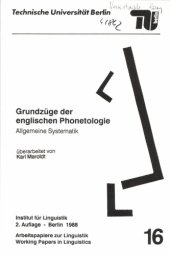 book Grundzüge der englischen Phonetologie: Allgemeine Systematik