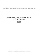 book Analyse des politiques d’education : 2001