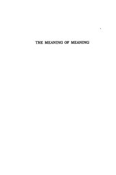 book The Meaning of Meaning