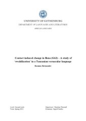 book Contact induced change in Bena (G63) – A study of ‘swahilization’ in a Tanzanian vernacular language