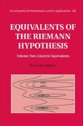 book Equivalents of the Riemann Hypothesis II Analytic Equivalents