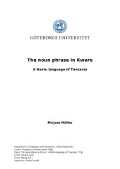 book The noun phrase in Kwere, a Bantu language of Tanzania