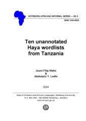 book Ten unannotated Haya wordlists from Tanzania