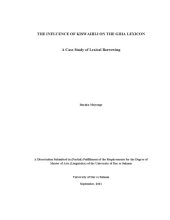 book The Influence of Kiswahili on the Giha Lexicon: A Case Study of Lexical Borrowing