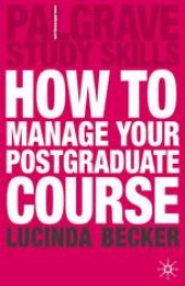 book How to Manage your Postgraduate Course