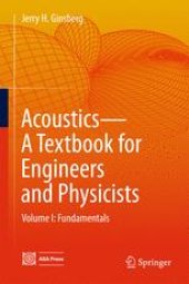 book  Acoustics-A Textbook for Engineers and Physicists: Volume I: Fundamentals