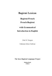 book Bagirmi Lexicon: Bagirmi-French, French-Bagirmi, with Grammatical Introduction in English