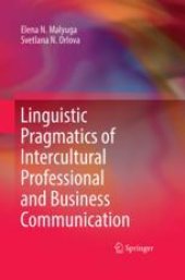 book Linguistic Pragmatics of Intercultural Professional and Business Communication