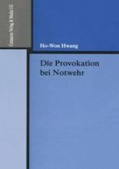 book Die Provokation bei Notwehr