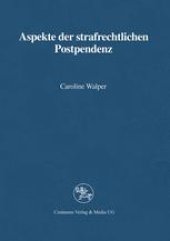 book Aspekte der strafrechtlichen Postpendenz