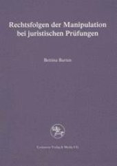 book Rechtsfolgen der Manipulation bei juristischen Prüfungen