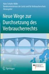 book Neue Wege zur Durchsetzung des Verbraucherrechts