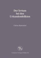 book Der Irrtum bei den Urkundendelikten