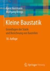 book Kleine Baustatik: Grundlagen der Statik und Berechnung von Bauteilen