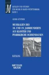 book Musikalien des 18. und 19. Jahrhunderts aus Kloster und Pfarrkirche Ochsenhausen: Katalog