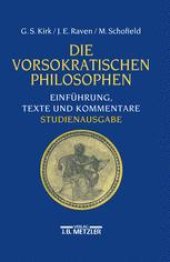 book Die Vorsokratischen Philosophen: Einführung, Texte und Kommentare