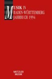 book Musik in Baden-Württemberg: Jahrbuch 1994/Band 1