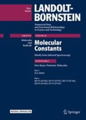 book Molecular Constants Mostly from Infrared Spectroscopy: Non-linear Triatomic Molecules, Part 1: H2O (HOH), Part ε: HD16O (H16OD), HT16O (H16OT), HD17O (H17OD), HD18O (H18OD), DT16O (D16OT)