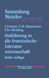 book Einführung in die französische Literaturwissenschaft