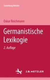 book Germanistische Lexikologie