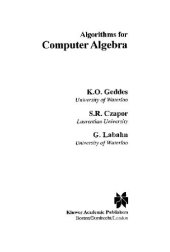 book Algorithms for Computer Algebra english