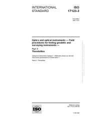 book Optics and optical instruments — Field procedures for testing geodetic and surveying instruments — Part 3: Theodolites