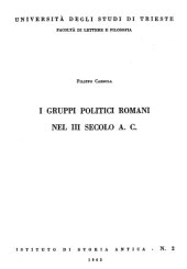 book I Gruppi politici romani nel III secolo A.C.