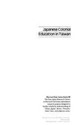 book Japanese Colonial Education in Taiwan, 1895–1945