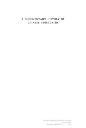 book A Documentary History of Chinese Communism