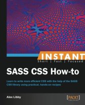 book Instant SASS CSS How-to