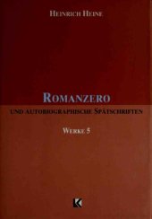 book Romanzero und autobiographische Spätschriften