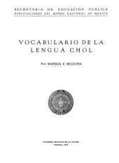 book Vocabulario de la lengua maya Chol