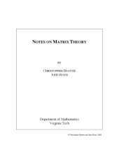 book Notes on matrix theory [lecture notes]