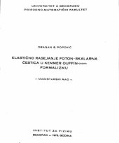 book Elasticno Rasejanje foton-skalarnih cestica u Kemmer-Duffinovom formalizmu