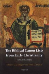 book The Biblical Canon Lists from Early Christianity: Texts and Analysis