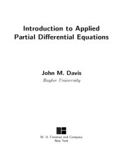 book Introduction to applied Partial Differential Equations