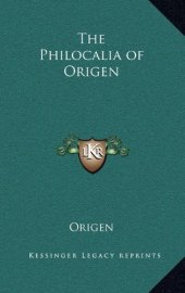 book The Philocalia of Origen