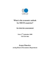 book What is the economic outlook for OECD countries? : an interim assessment, Paris, 2nd September 2008, 11th Paris time