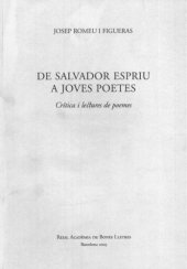 book De Salvador Espriu a joves poetes : crítica i lectura de poemes